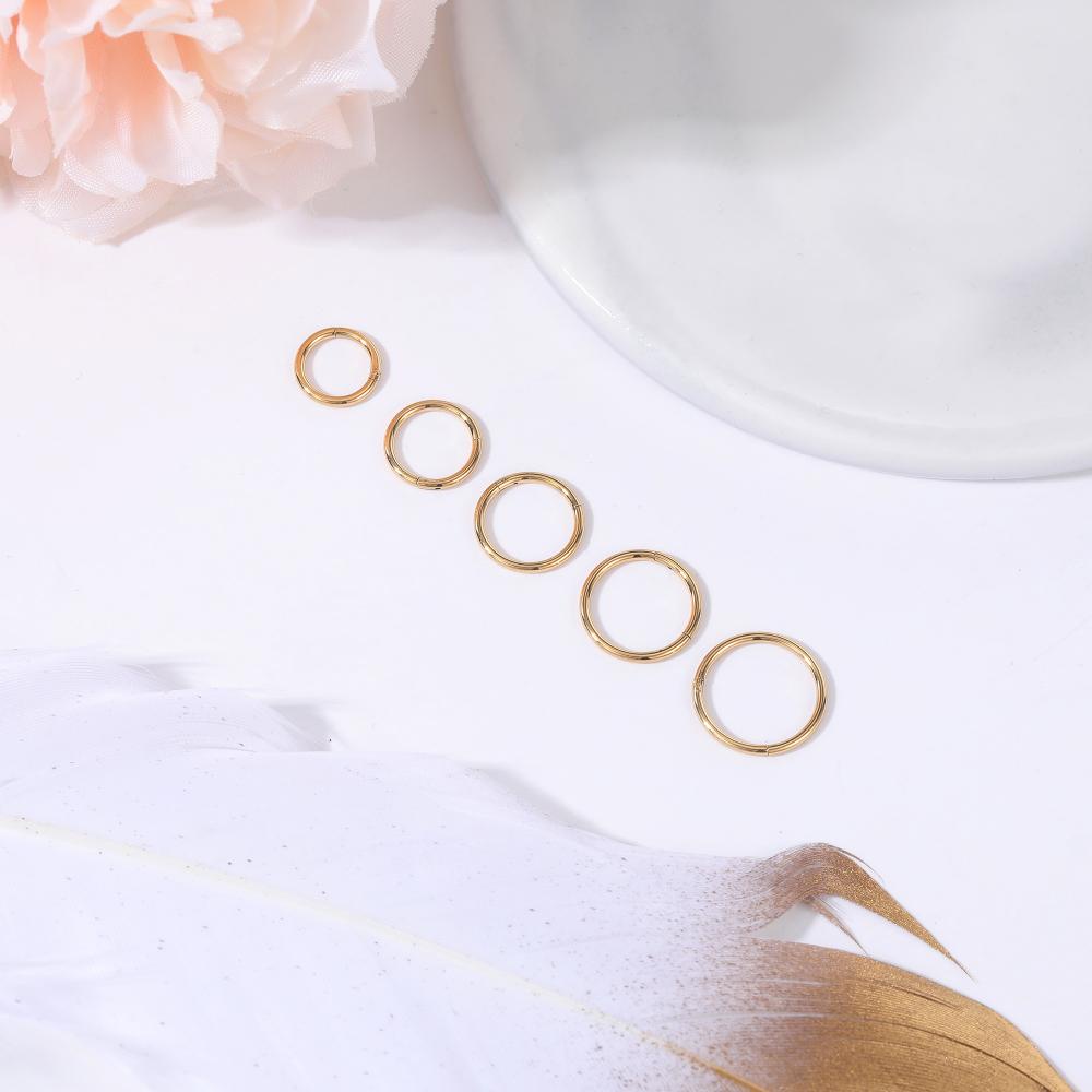 1 PC Cincin Tindik Hidung Bahan Stainless Steel Ukuran 0.8 / 1 / 1.2mm