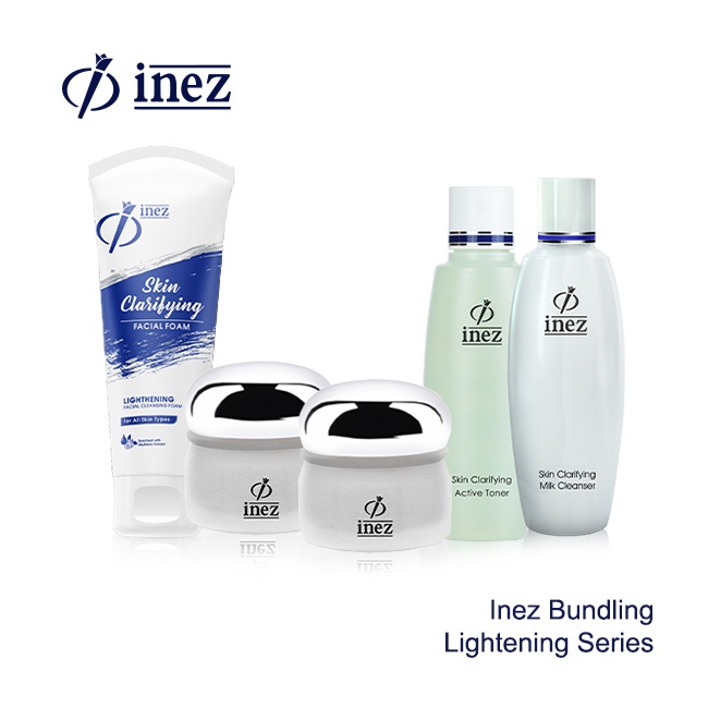 INEZ Skin clarifying Lightening Series toner face foam milk cleanser cream siang malam