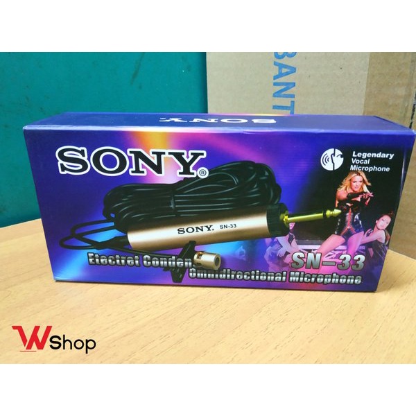 SONY Condenser Clip On Microphone SN -33 (Mic Jepit / Mic Imam)