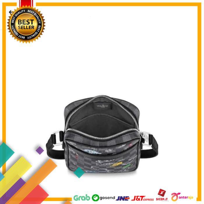 SALE.. TAS SELEMPANG KECIL LV DAMIER GRAPHITE DANUBE SLIM PM MIRROR AUTHENTIC ..TERLARIS