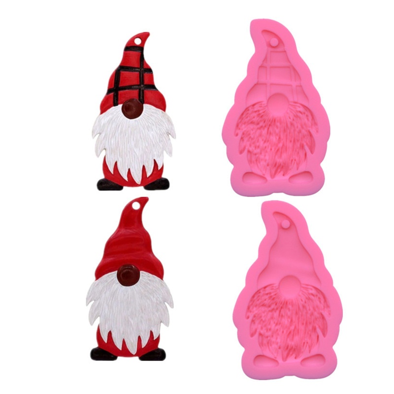 Siy Cetakan Resin Epoksi Bentuk Gantungan Kunci Santa Claus Bahan Silikon Untuk Membuat Perhiasan Diy