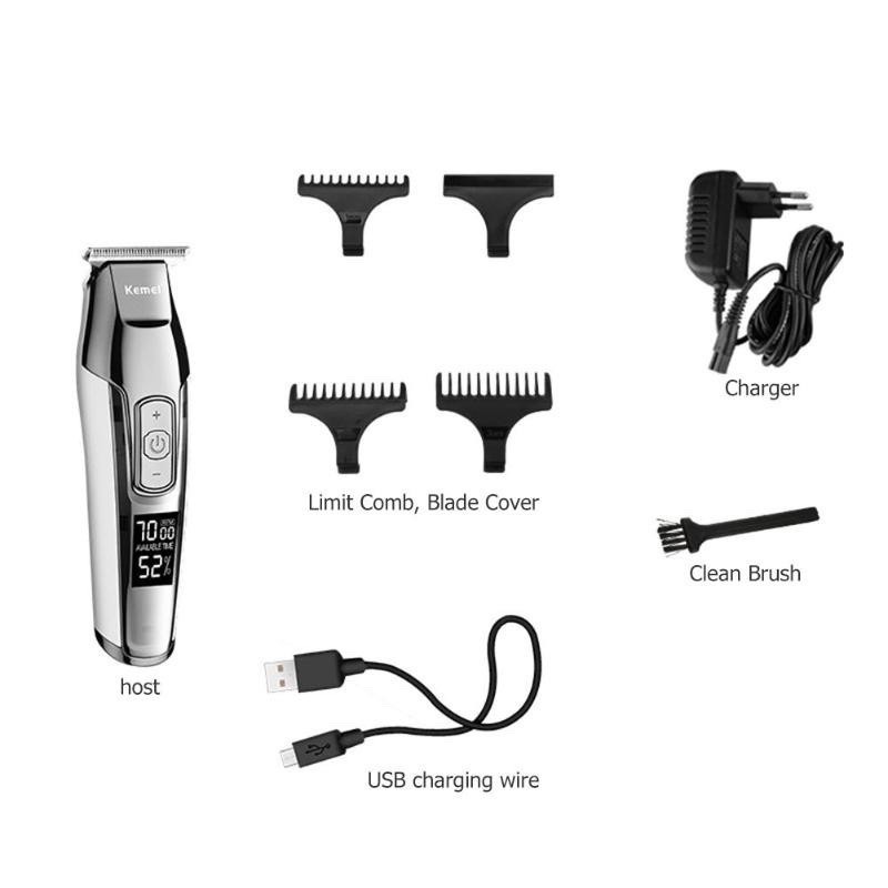 Alat Pencukur Rambut Kemei KM-5027 Lcd Display Hair Trimmer Praktis di gunakan