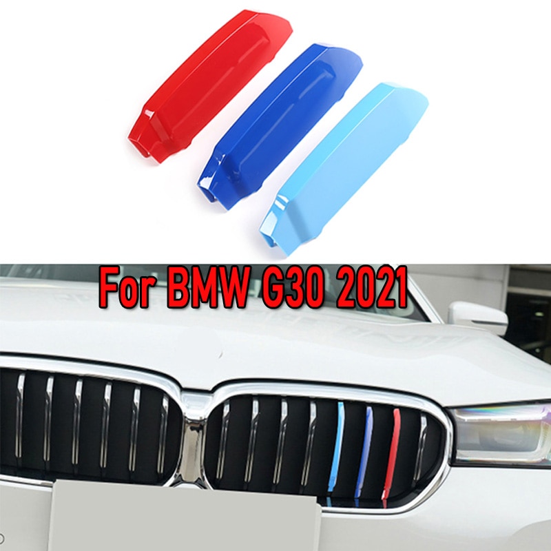 3pcs Klip Strip Trim Grill M Power Performance Bahan Abs Untuk Bmw G30 5 Series 2021 2020 2019 2018