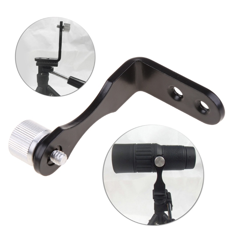 Mary Adapter Mount Holder Teleskop Binocular Bentuk L Bahan Metal Dengan Konektor Tripod