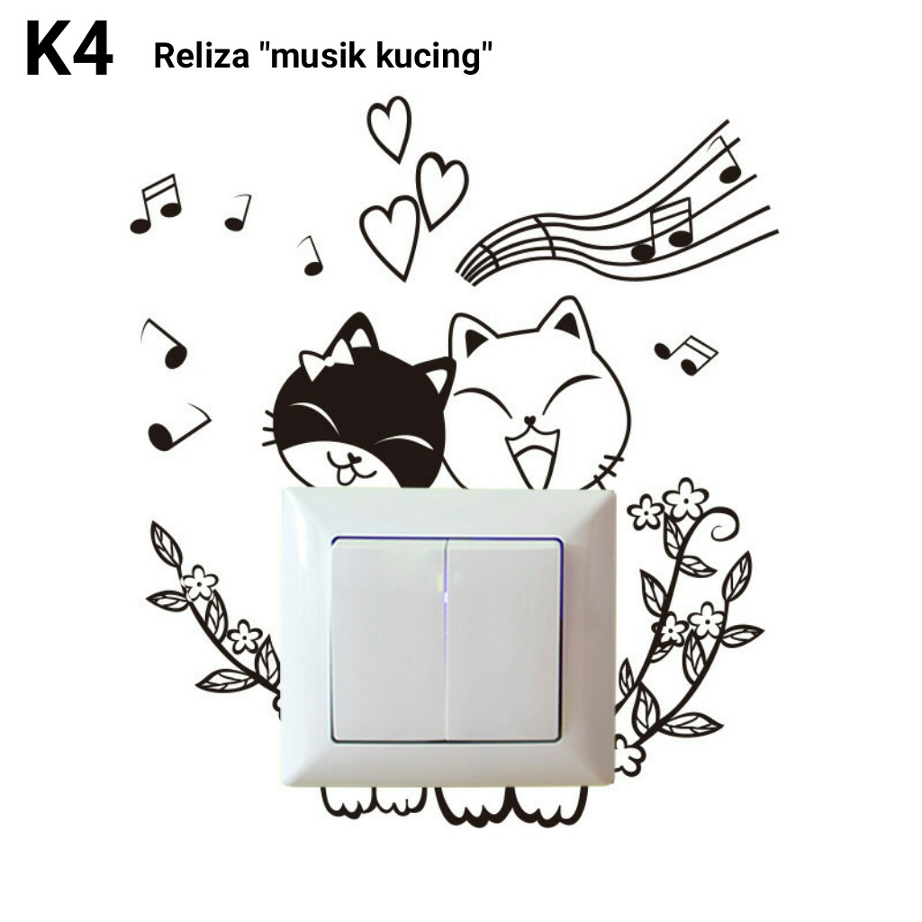 RELIZA WALL STICKER / STIKER DINDING SAKLAR DAPUR KITCHEN OWL DAN KUCING