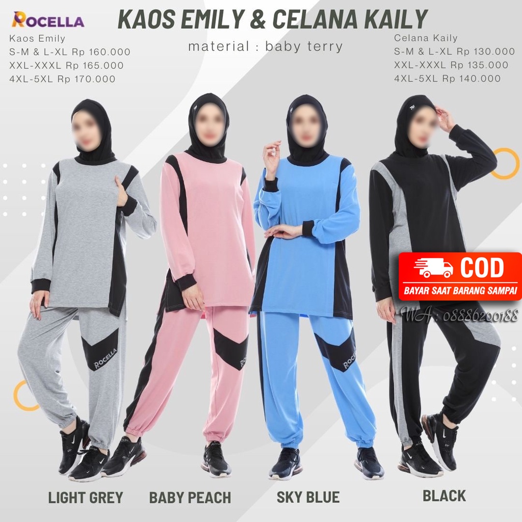 SETELAN OLAHRAGA |  KAOS EMILY | CELANA KAILY | ROCELLA | OLGA | BERKUALITAS | COD