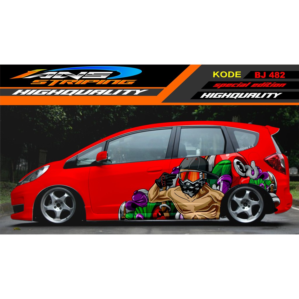 STICKER MOBIL JAZZ, BRIO, AGYA, AVANZA, YARIS / DECAL STIKER MOBIL TERBARU / VARIASI STIKER MOBIL