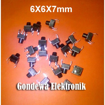 Taktil push buton push on 4 pin 6X6X5mm, 6X6X7mm, 6X6X10mm