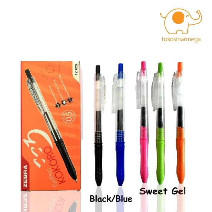 Zebra Kokoro Sweet Gel Pen Pulpen 0.5 Black | Shopee Indonesia