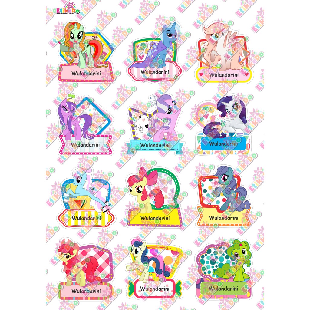 

LABEL NAMA LITTLE PONY 48 STIKER-ANTI AIR/ROBEK/LUNTUR -1 Nama LP1L1