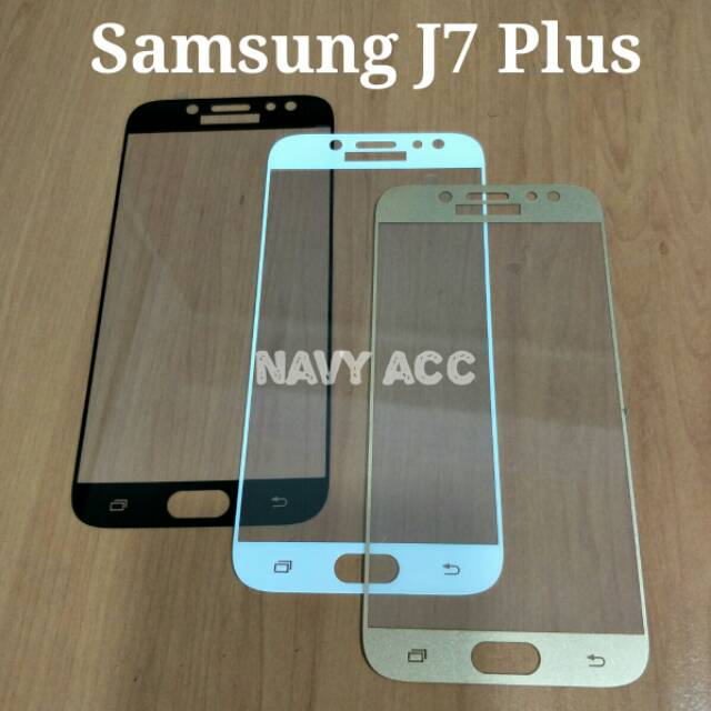 Tempered Glass Warna Samsung J7 Plus - Tempered Color J7 Plus Full Cover