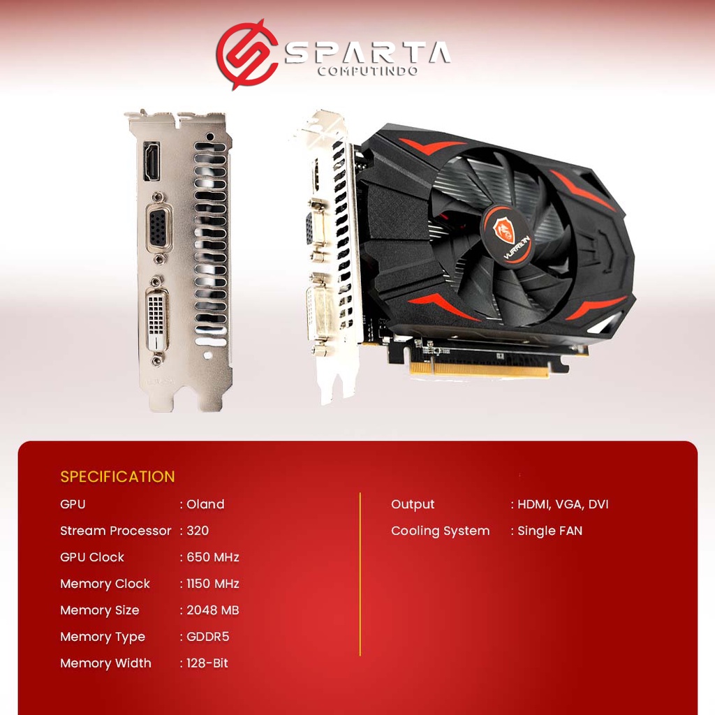 VGA Card AMD Radeon R7 240 2GB GDDR5 128 Bit Vurrion New Garansi Resmi