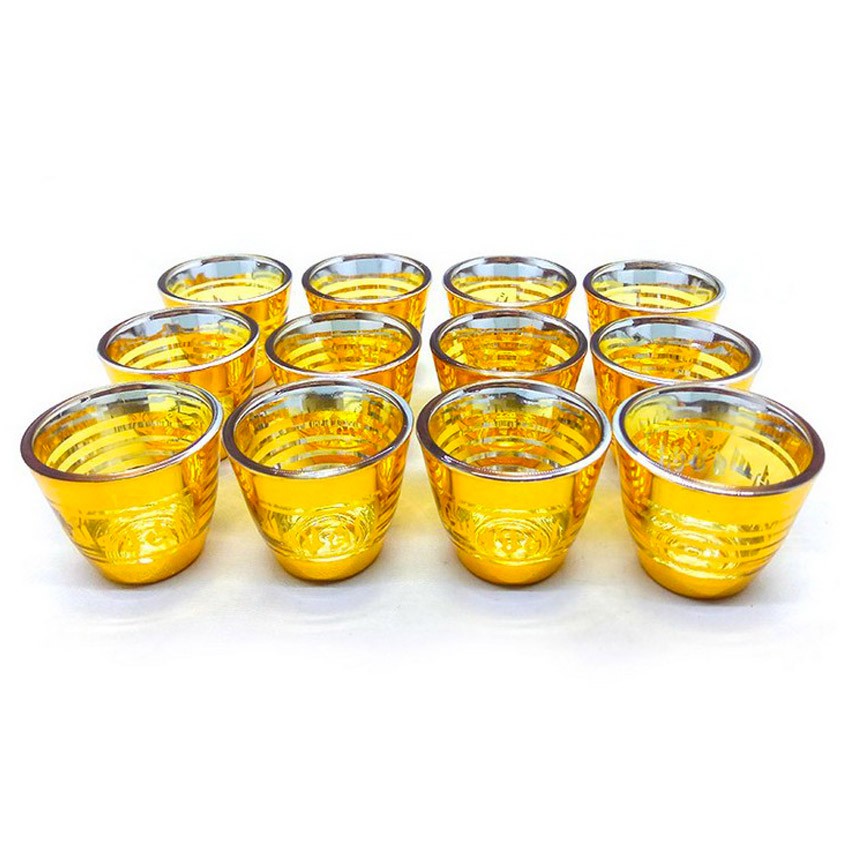 Gelas Cucing - 12 pcs GOLD / gelas zam zam / gelas oleh oleh Haji