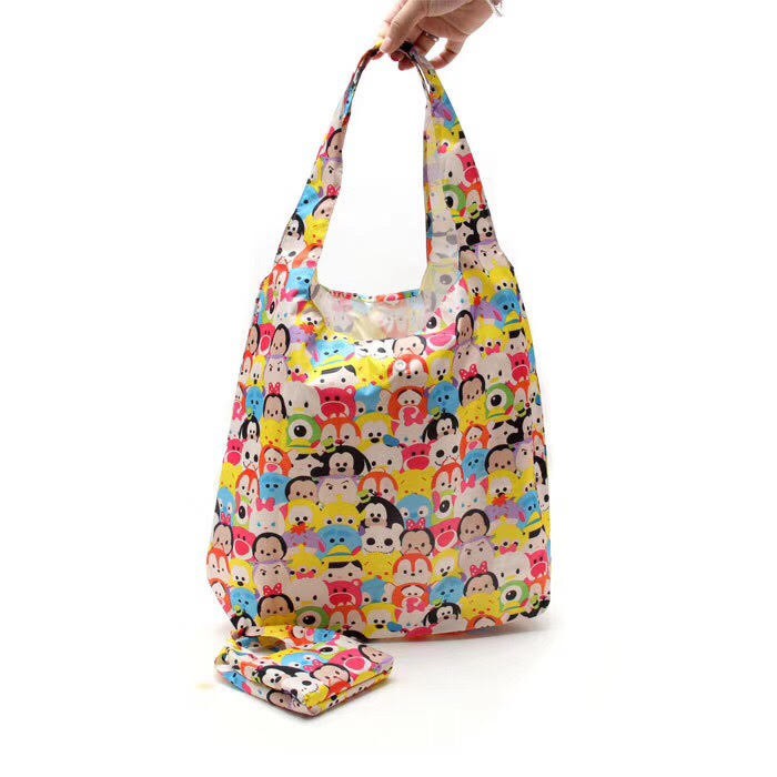 Tas belanja Lipat Serbaguna Multifungsi karakter - Folding Shopping Tote Bag Hello Kitty Tsumtsum Melody