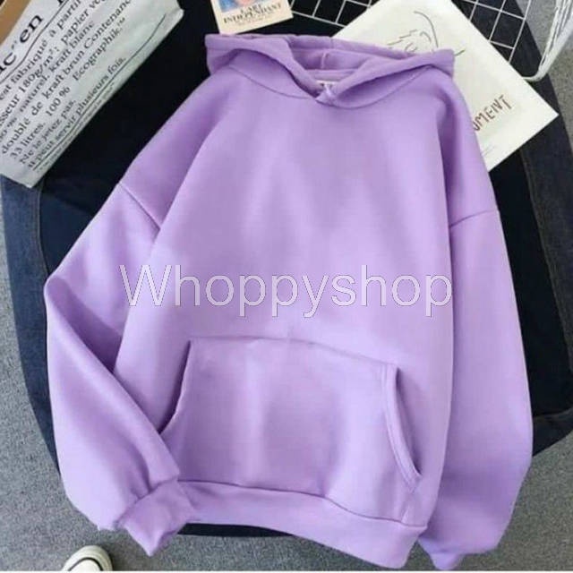 Whoppyshop - Sweater Polos Wanita NATURAL Hoodie Jumper Jaket bahan Fleece Tebal Halus Hot Item Best