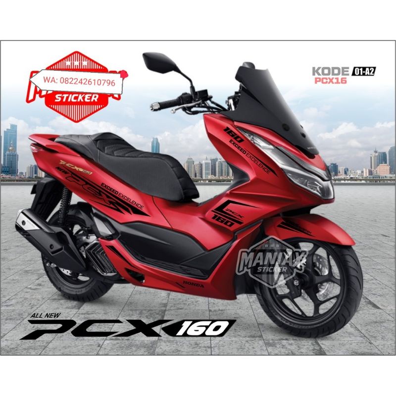 Striping Cutting Sticker Honda NEW PCX MERAH 2021 160 Sporty