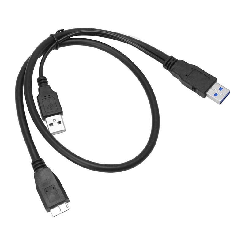 Cre Kabel Hardisk Eksternal USB 3.0 Dual Power Bentuk Y 2 x Tipe A Ke Micro B