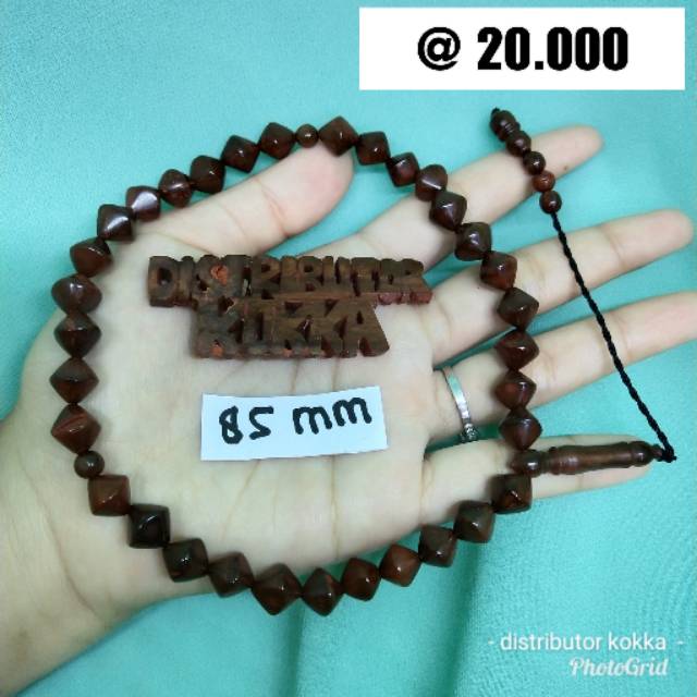 ( SUPER MURAH ) Grosir 5 pcs tasbih Kokka kaukah kaokah fukakah koka wajik polos  33 coklat 8mm