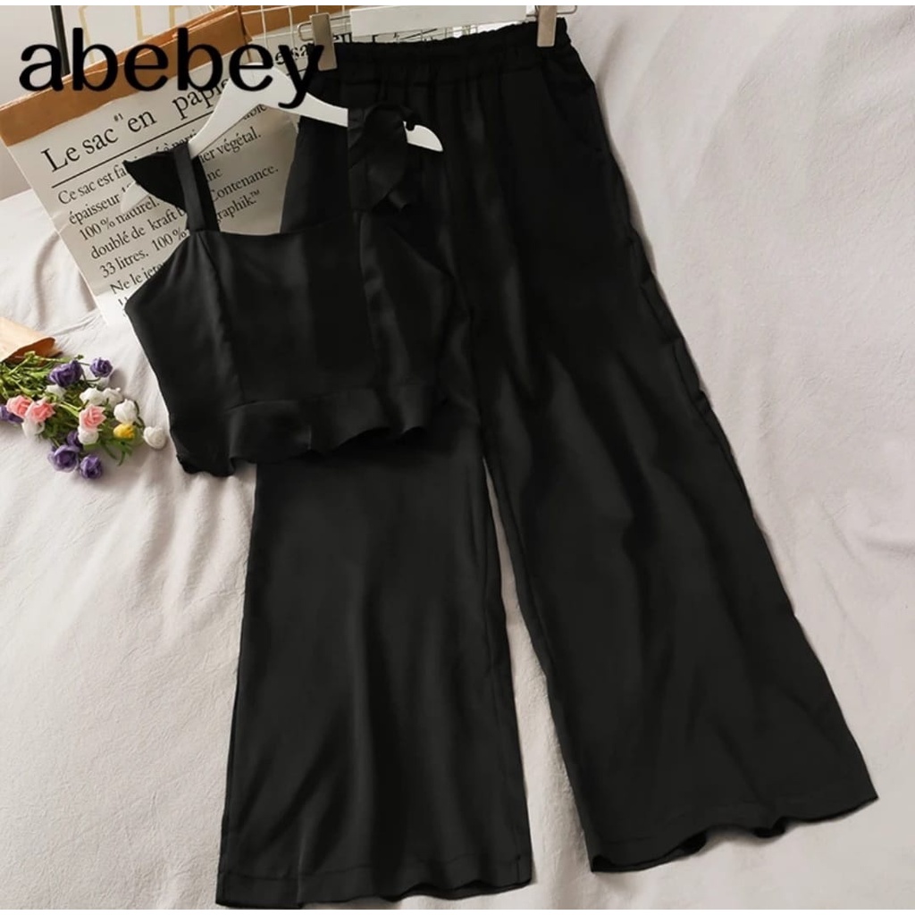 One set Korean style terbaru/ STELAN AUDREY / setelan pakaian wanita korea murah ns