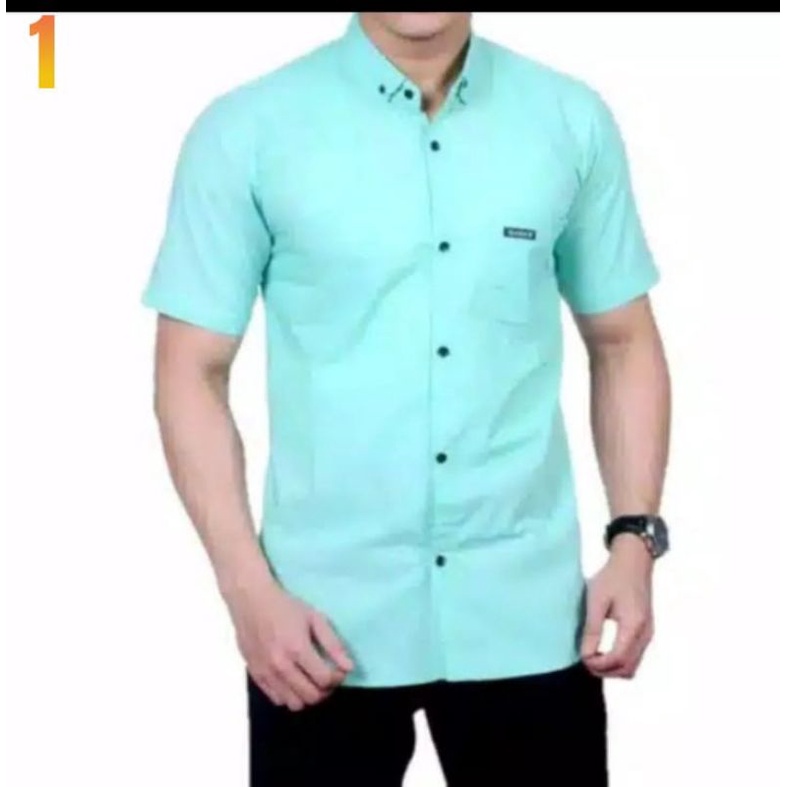 KEMEJA PRIA BOYI TOP MAN LENGAN PANJANG PENDEK KASUAL FORMAL KERJA KANTOR POLOS PUTIH HITAM WHITE