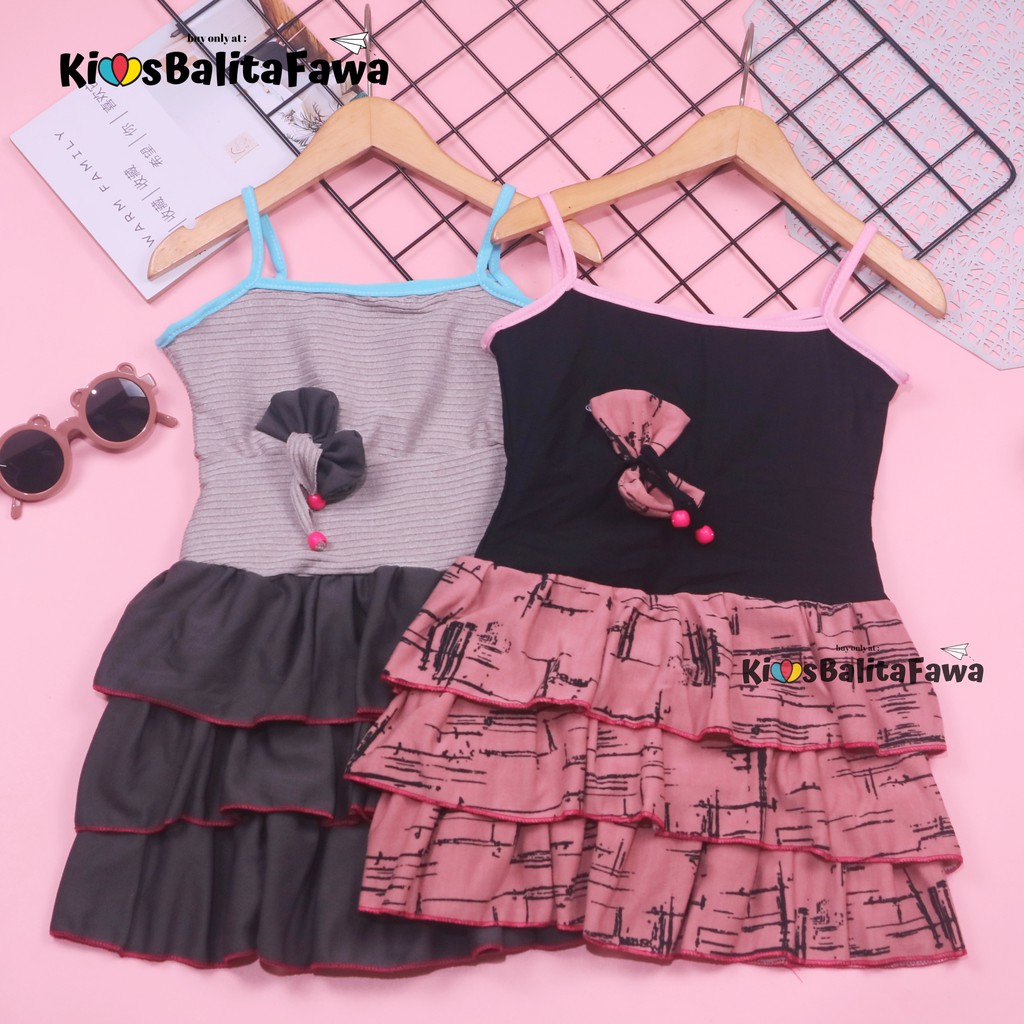 Dress Valerie uk 3-4 Tahun / Tank top Yukensi Baju Anak Perempuan Adem Dres Kaos Murah Pakaian Pesta