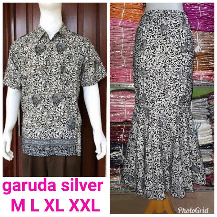 Couple rok duyung dan batik lengan pendek fashion modis