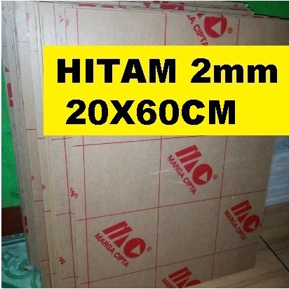 

Acrylic / acrilic / akrilik Hitam glossy tebal 2mm ukuran 20x60cm