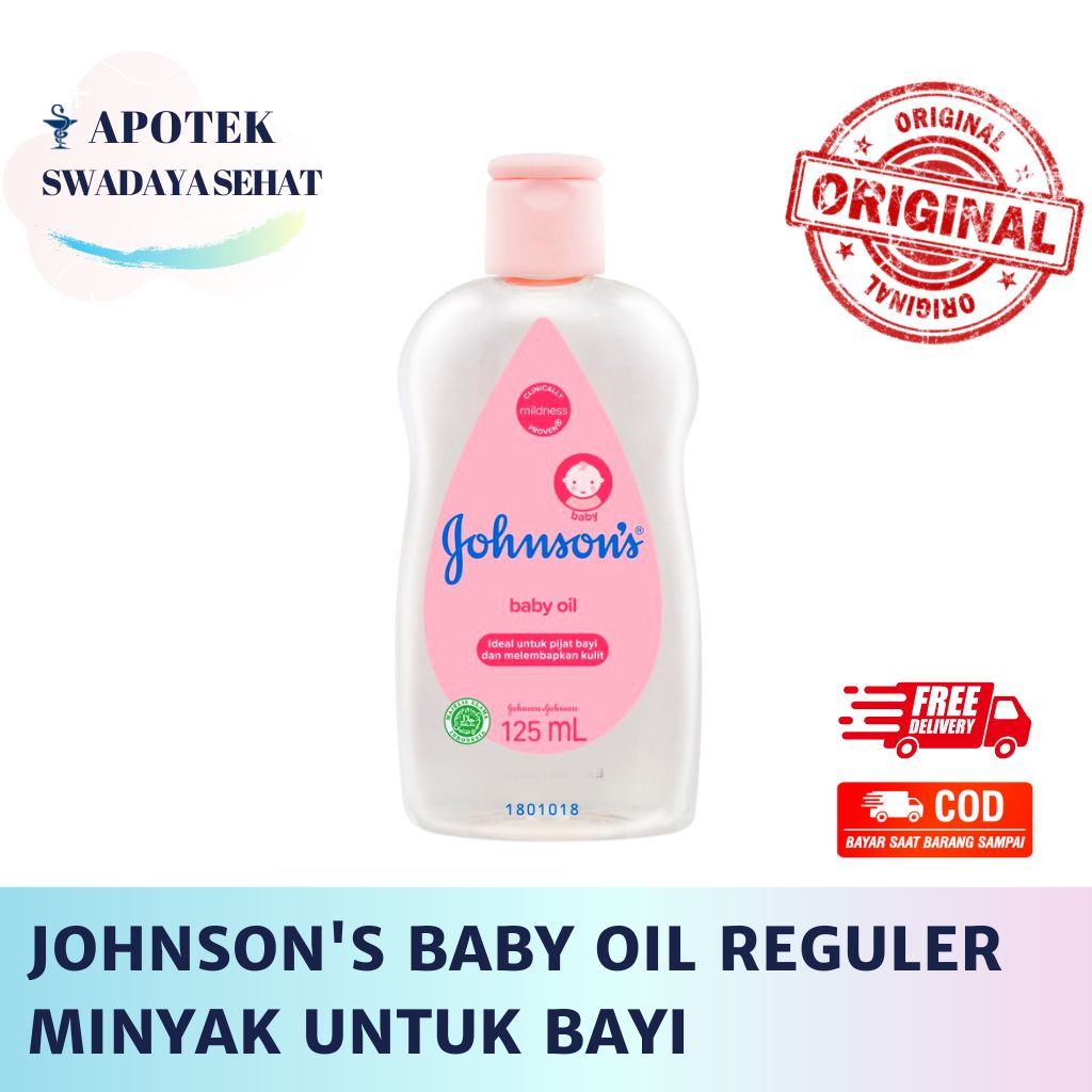 JOHNSON'S BABY OIL REGULER 125 ML - Minyak Bayi 50 ML Pijat Anak Lembab Johnson Jonson