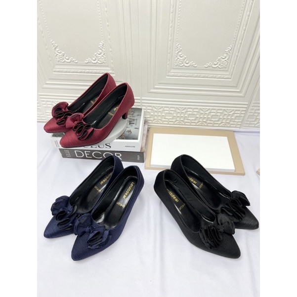 sepatu heel wanita terbaru kekinian LOUISDEAR sepatu heel satin heel 3 cm HBM (P2)