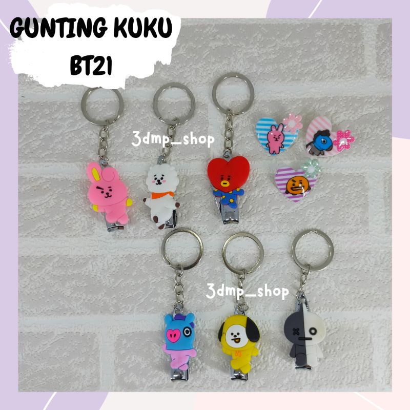 Gantungan kunci ganci keychain gunting kuku bt21 cooky rj tata mang chimmy van