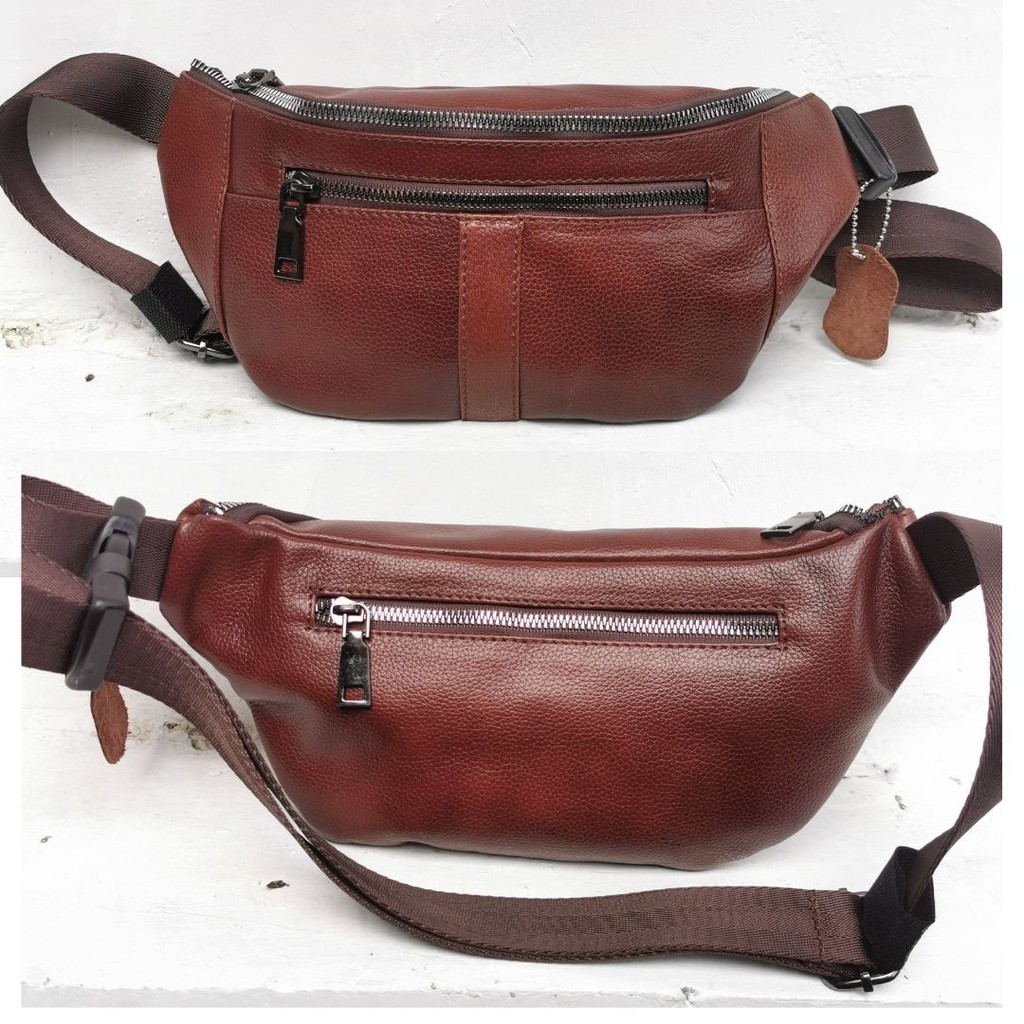 Tas kulit asli Pria Waistbag cedro Authenticc Leather