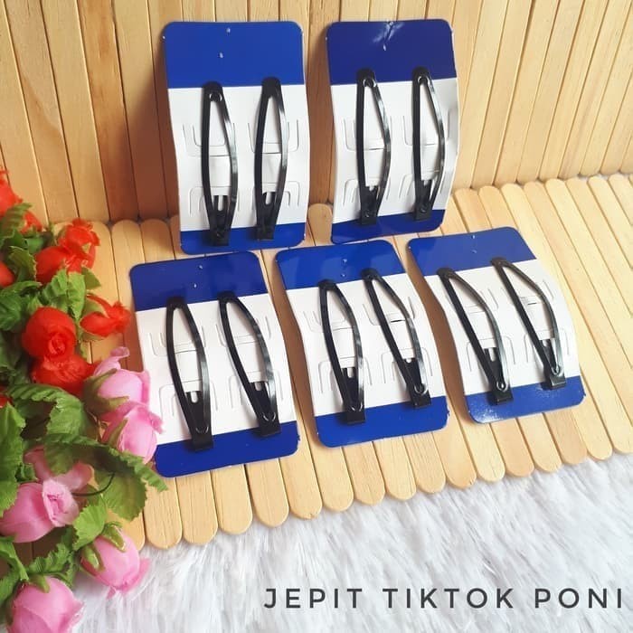 isi 2 pcs Jepitan Rambut Tik Tok Hitam 5.5cm | cunvalla