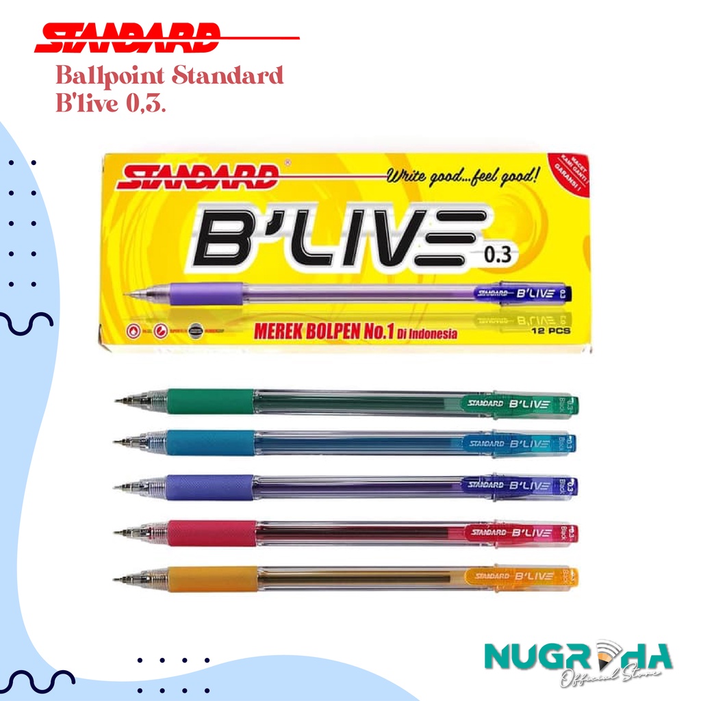 

BALLPOINT / PULPEN STANDARD B’LIVE 0,3 1 PACK