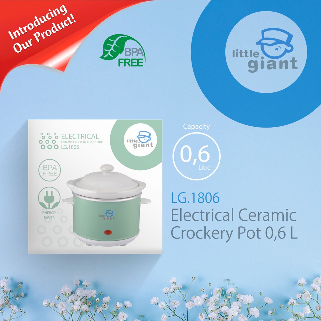 Little Giant Electrical Ceramic Crockery Pot 0.6 Liter LG.1806