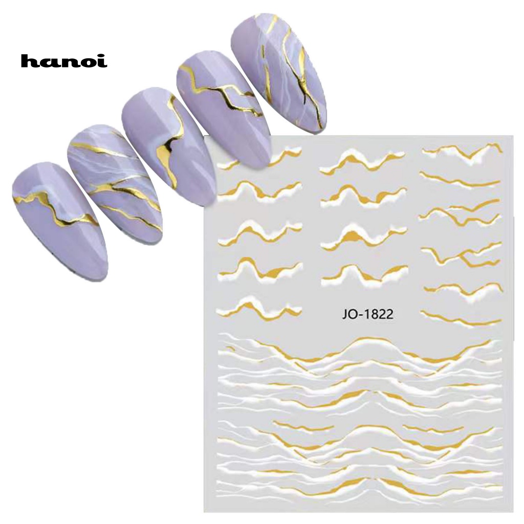 Han_ Stiker Kuku Motif Marmer Untuk Nail Art