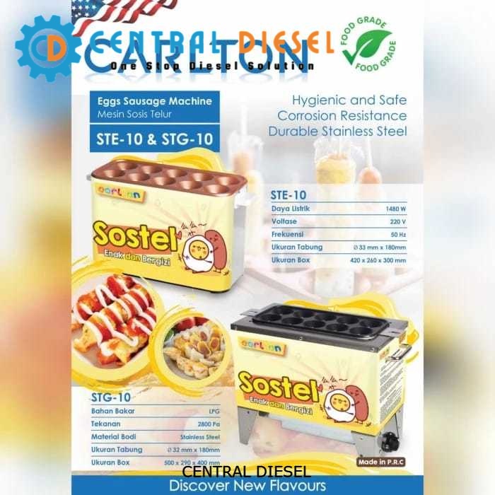 Mesin Sosis Telur listrik/ Sostel Egg Roll Carlton STE-10 10 lubang
