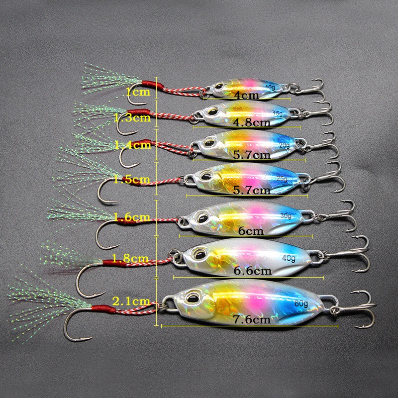 SYFishing 1Pcs Luminous Jig Umpan Pancing Japan Duo Laser Metal Lead Swimbait 10g/20g/30g/40g/50g/60g Fishing Lure Ikan Bass Jigging Sinking Bait Tackle