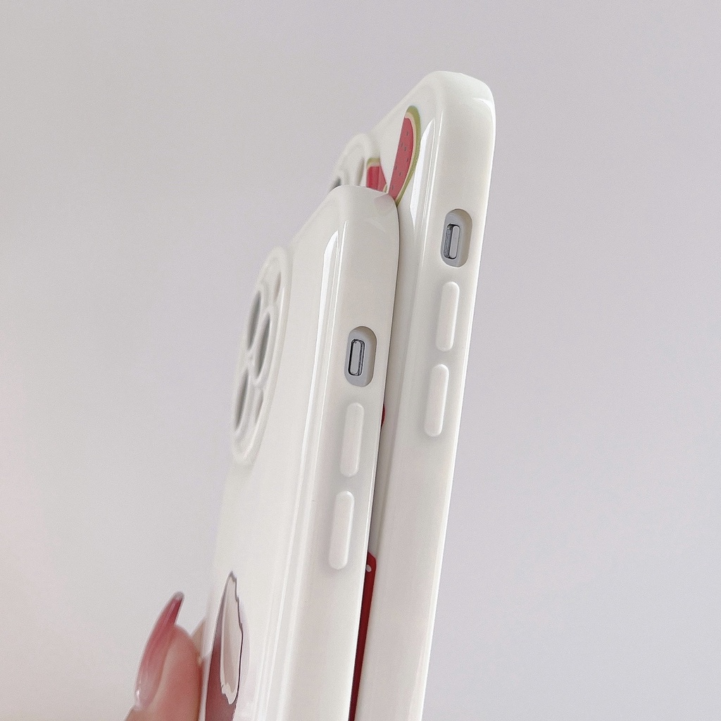 Soft Case iPhone Lucu Silikon iPhone Casing Pelindung Lensa Kamera Casing iPhone