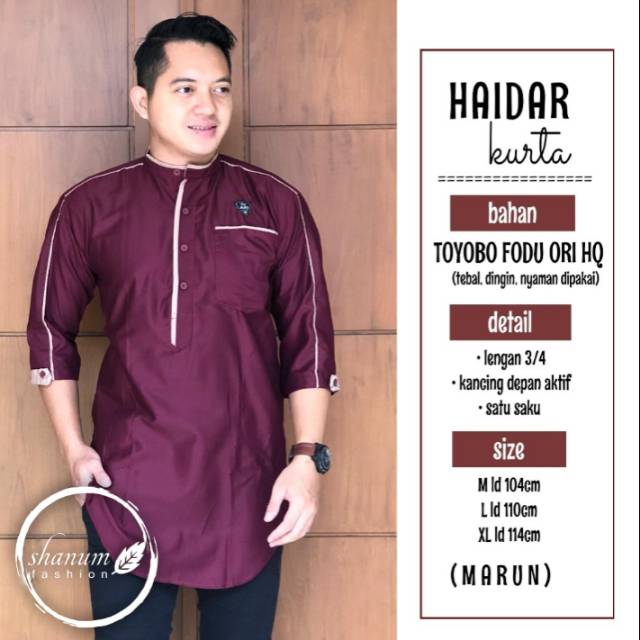 HAIDAR KURTA/KURTA MURAH BERKUALITAS/GAMIS PRIA MURAH/KURTA PANJANG/GAMIS PRIA TRENDY