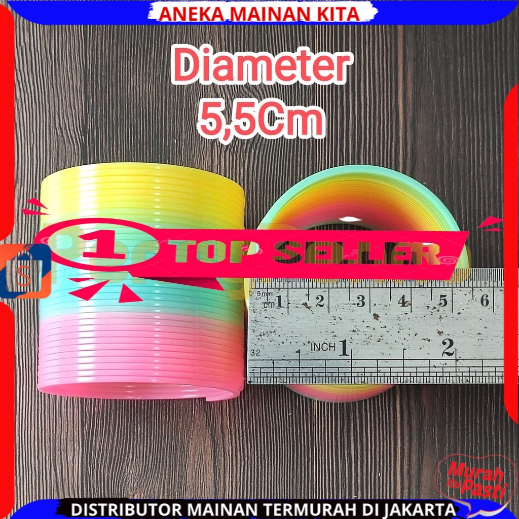 Mainan magic spring rainbow mainan anak Spring Toys 5,5cm Spiral Per Pegas Mainan Keren Warna Menarik