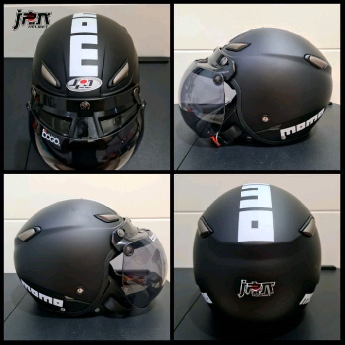 Helm Bogo retro JPN Momo Hitam doff kaca bogo Original
