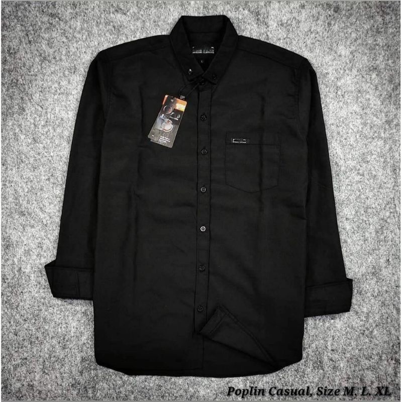 Kemeja Pria Lengan Panjang / HEM Distro Polos | Topmen | Baju Grosir Atasan Kantor Kerja Dewasa