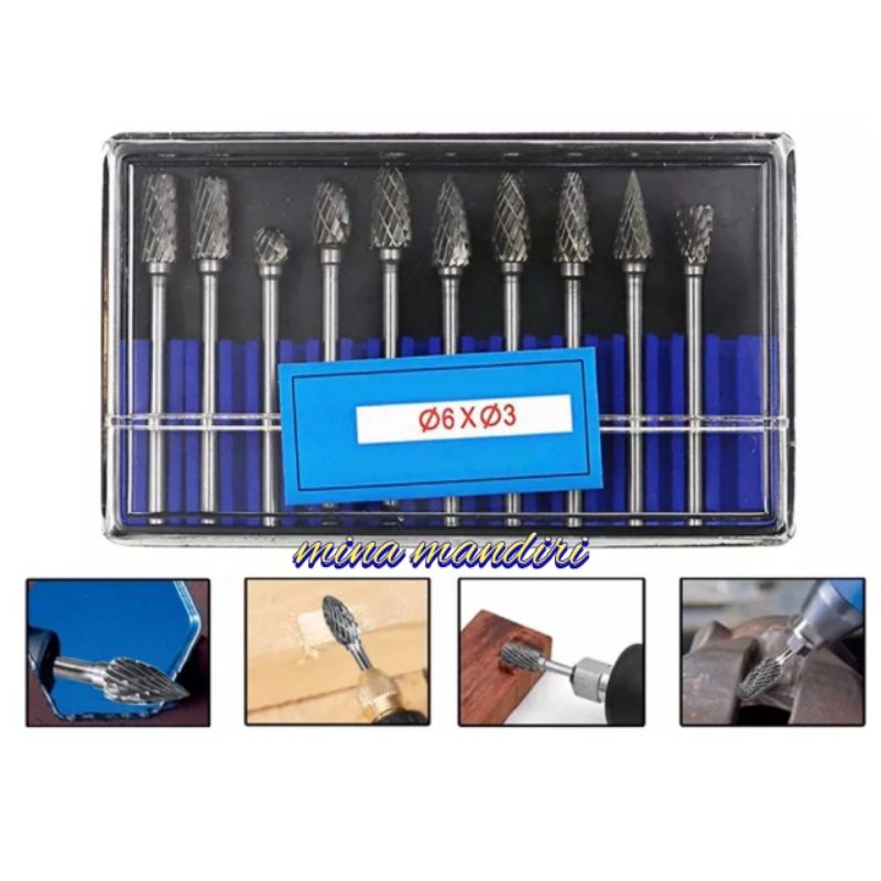 Mata Bor Cuner Cuner Mata Porting 1Set 10Pcs