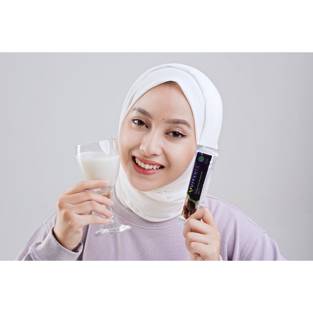 VITANIA Minuman Serbuk Kolagen Rasa Blackcurrant Dengan Ekstrak Pala dan Safron - Menutrisi Kulit Agar Lembab &amp; Kenyal, Mendukung Kekebalan Imun Di Tubuh,  Membantu Peredaran Darah,  Mengandung Sumber Antioksidan Kuat