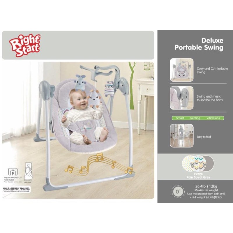 Bouncer Deluxe Portable Swing Right Start / Kursi Ayun Bayi