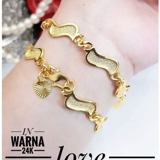 Gelang tangan aksesoris wanita lapis emas 24k