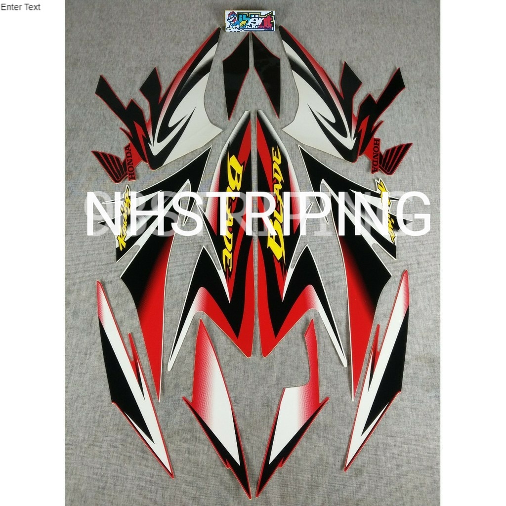 STRIPING LIS STANDAR BODY HONDA BLADE 110R 110 R MERAH HITAM PUTIH TAHUN 2010