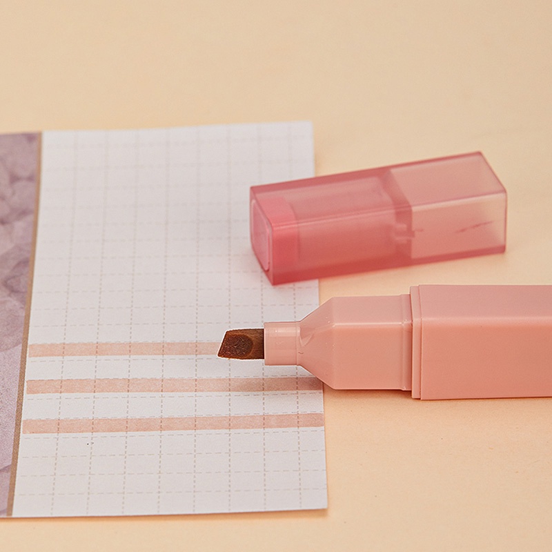 6pcs / Box Spidol Highlighter Warna Morandi Ujung Lembut Untuk Pelajar