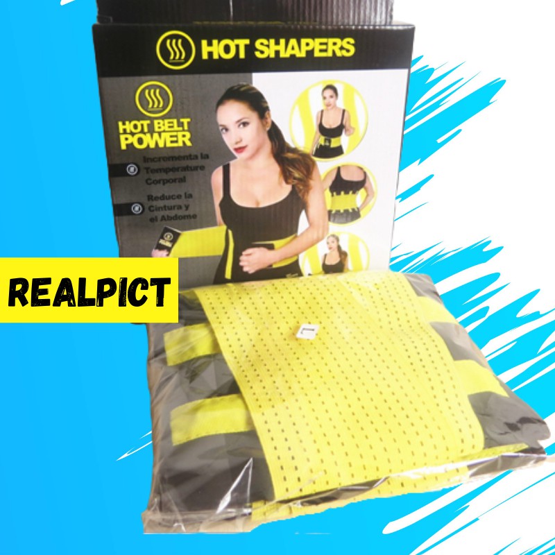 Sabuk Pelangsing Perut Hot Shaper Power Belt Alat Pelangsing Tubuh Korset Wanita Bahan Neotex