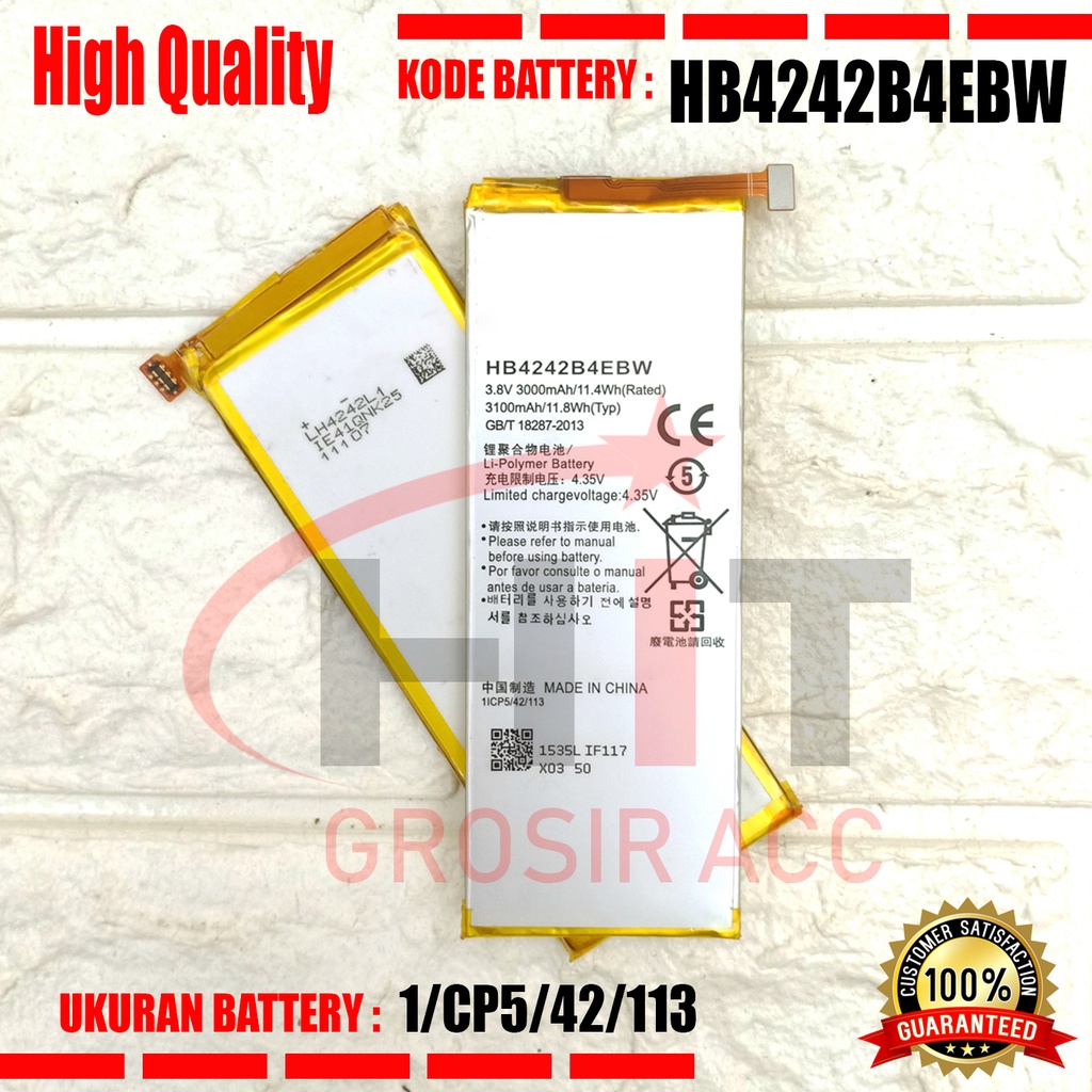 Baterai Battery Huawei Honor 4X CHE1-CL10 CL20 - Huawei Honor 6 H60-L01 L02 L04 Model HB4242B4EBW